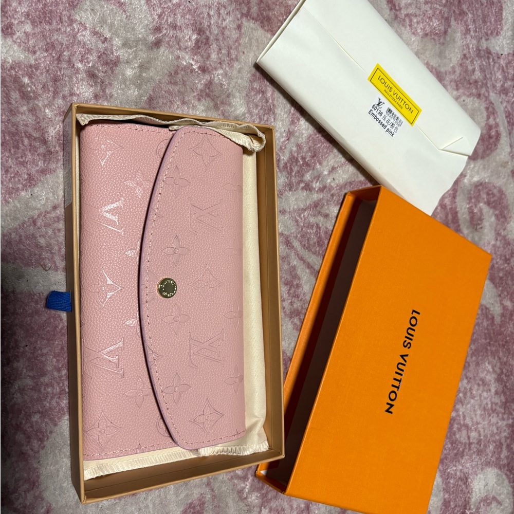 Pink Foe Leather 1:1 envelope wallet